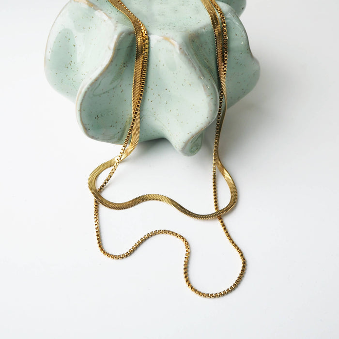 Gold Plated Layered Chain Necklace