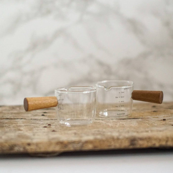 Wooden Handled Glass Server