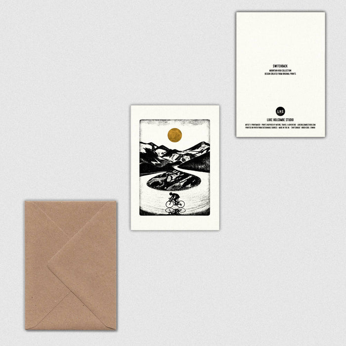 Switchback Individual Card (A6) Cycling Mountains Road