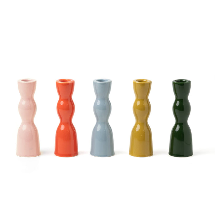 Wave Candleholder : Blue Grey