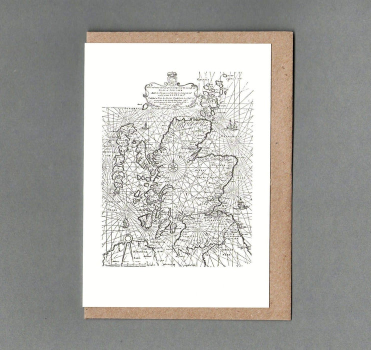 Scotia Map. Letterpress Greeting Card
