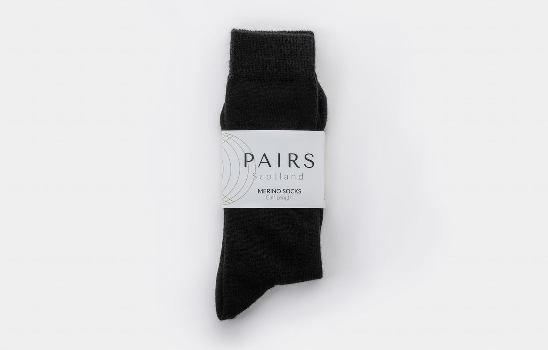 Black Merino Socks: Large (UK 11-13)