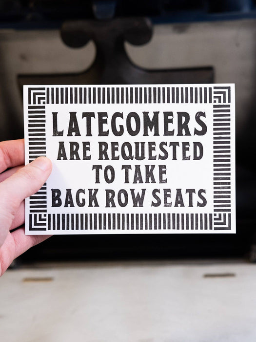 Latecomers Card