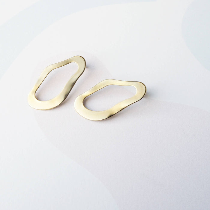 Pool Statement Gold Tone Drop Studs