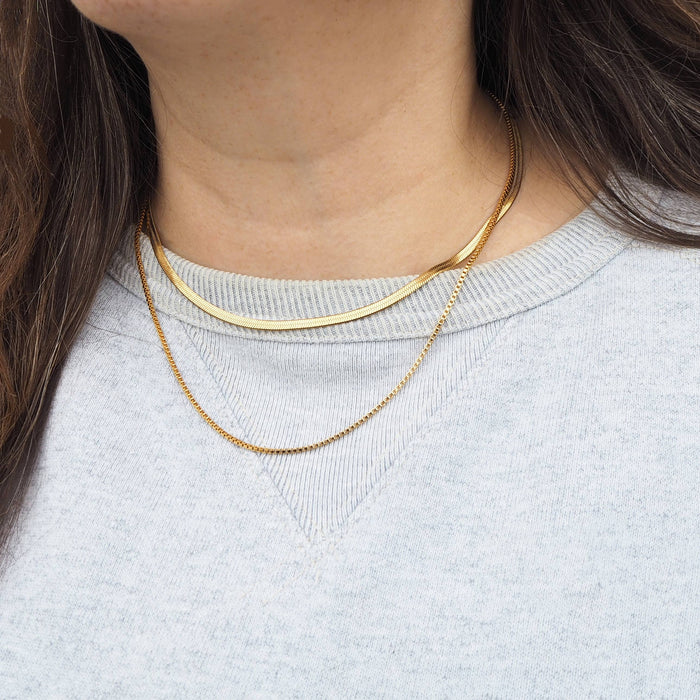 Gold Plated Layered Chain Necklace