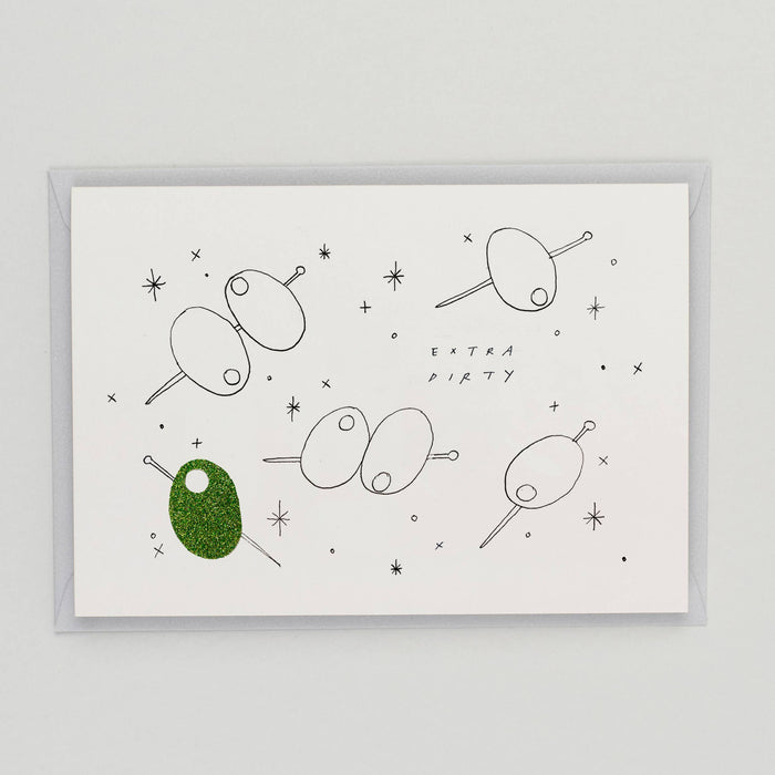 Extra Dirty - Hand Finished Martini Card