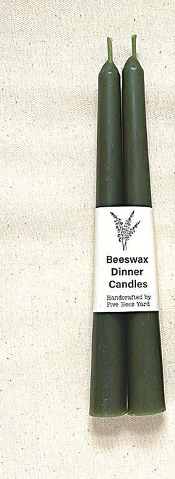 Beeswax Dinner Candles |Forest Green 23cm