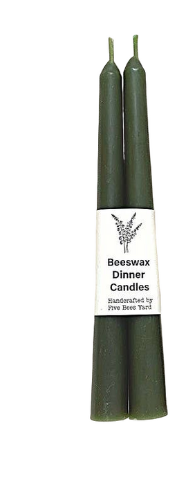 Beeswax Dinner Candles |Forest Green 23cm