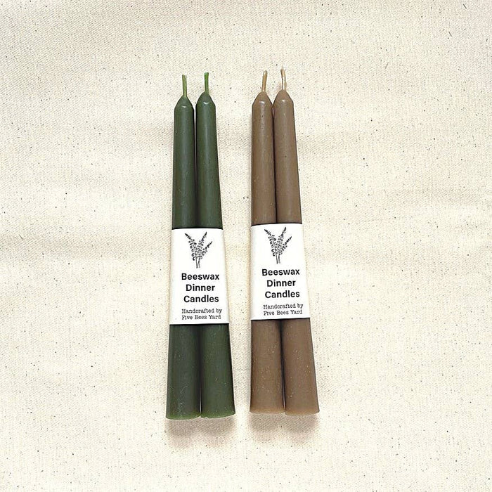 Beeswax Dinner Candles |Forest Green 23cm