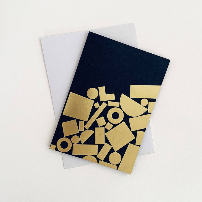 Stack, Brass & Navy, Foiled Greetings Card