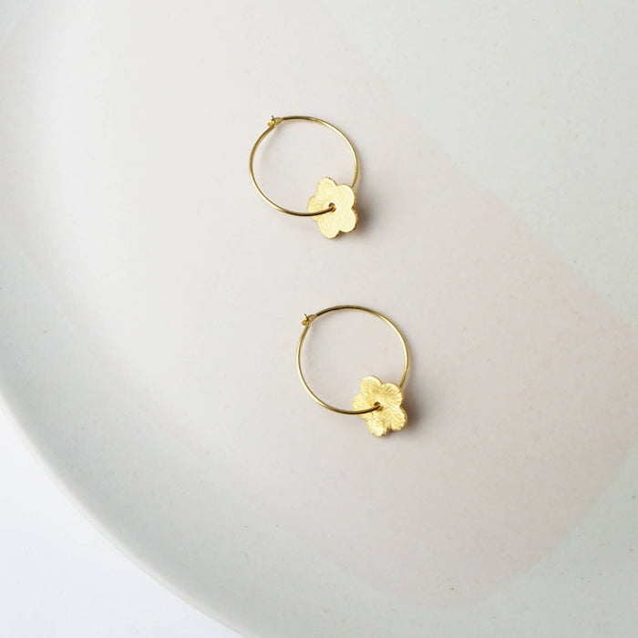 Gold Vermeil Flower Hoops