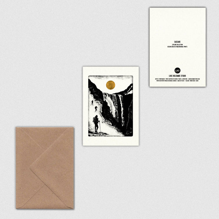 Cascade Individual Card (A6) Waterfall Hiking Landscape