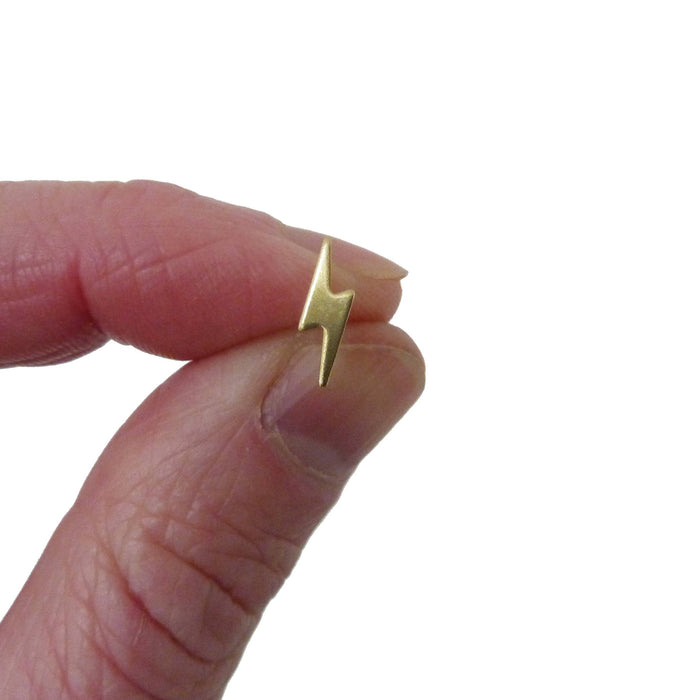Tiny Lightning Studs, gold plated