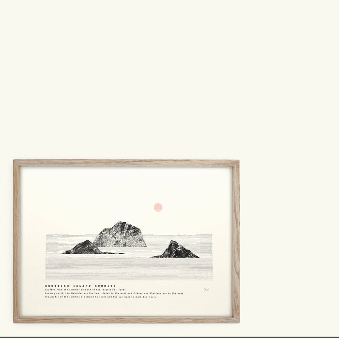 A4 Limited Edition Scottish Island Summits Risograph Print