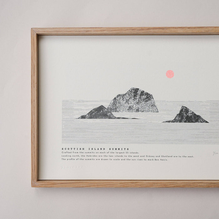 A4 Limited Edition Scottish Island Summits Risograph Print