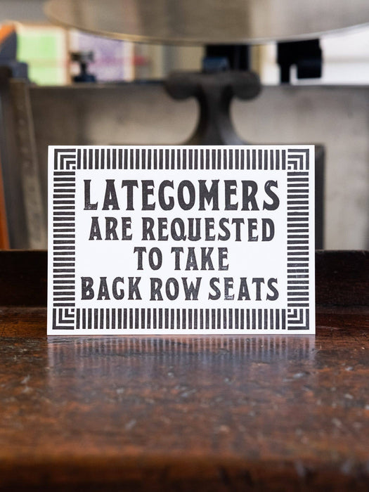 Latecomers Card