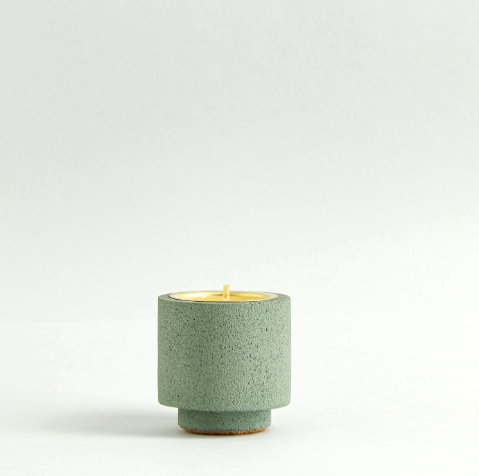 Jesmonite Stackable Tea Light/Candle Holder - Sage Green