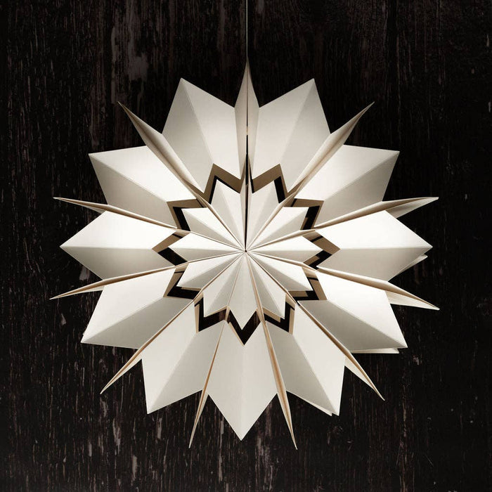 Yarrow Snowflake White Paper Wall Decoration - 20cm
