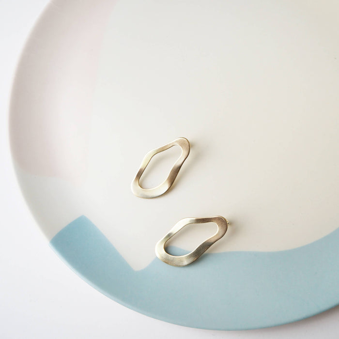 Pool Statement Gold Tone Drop Studs