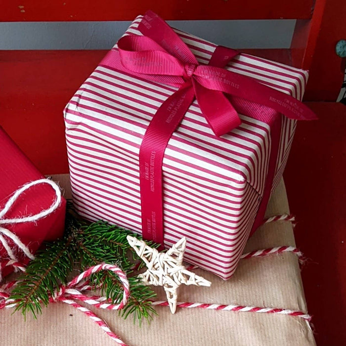 Red Stripe Kraft Wrap - 3m