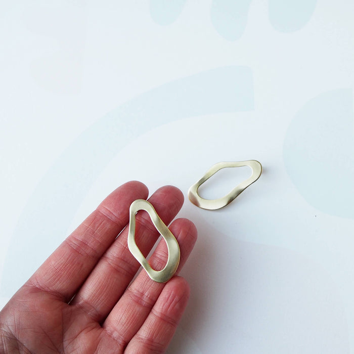 Pool Statement Gold Tone Drop Studs