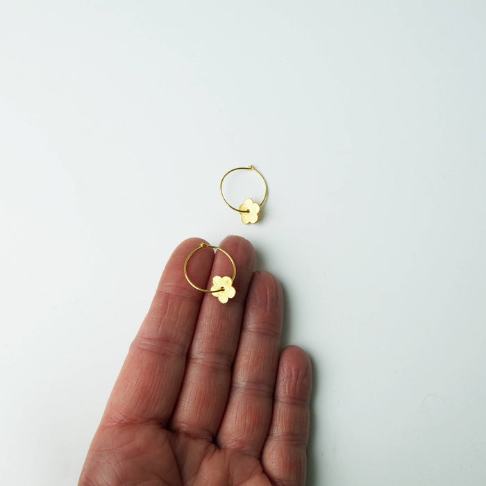 Gold Vermeil Flower Hoops