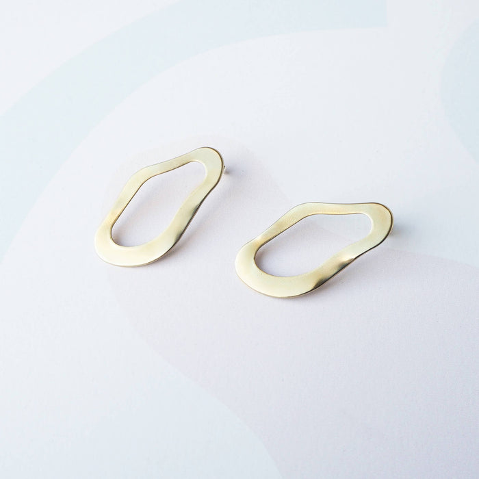 Pool Statement Gold Tone Drop Studs