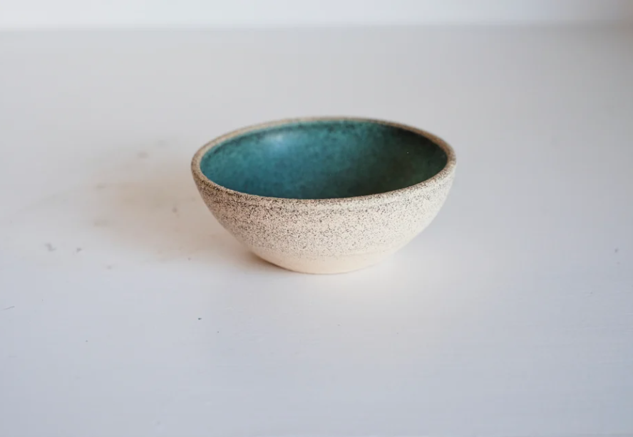 Dip Dish - Ivory/Sea Green