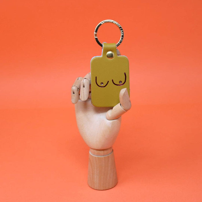 Boobs Key Fob: Ochre