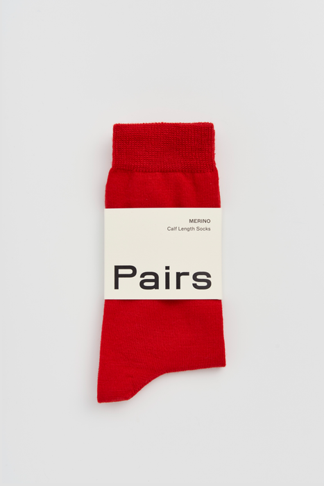 Postbox Red Merino Socks: Large (UK 11-13)