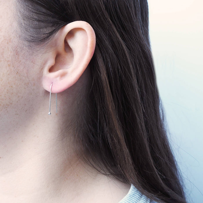 Minimalist U Shaped Silver Earrings
