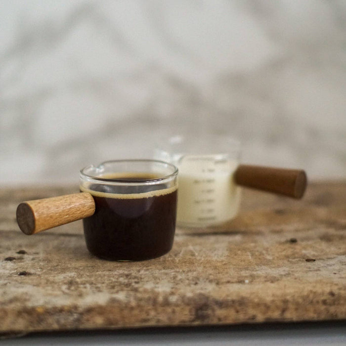 Wooden Handled Glass Server