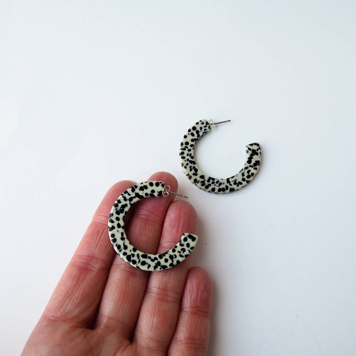 Marble Terrazzocetate Resin Hoop Earrings