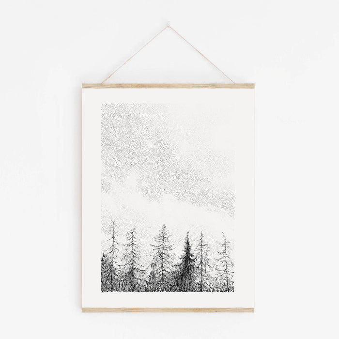 Pine Tree Forest Print A3