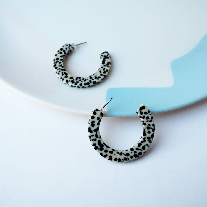 Marble Terrazzocetate Resin Hoop Earrings