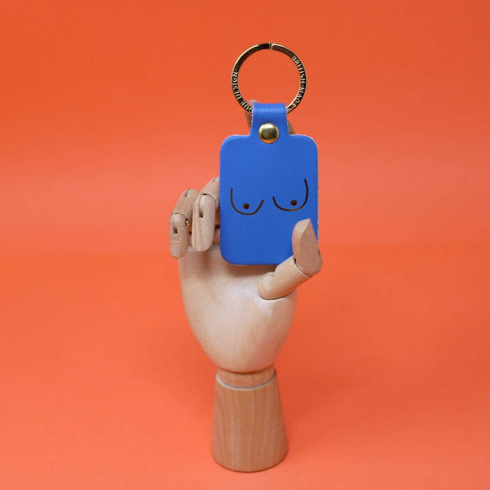 Boobs Key Fob: Cornflower