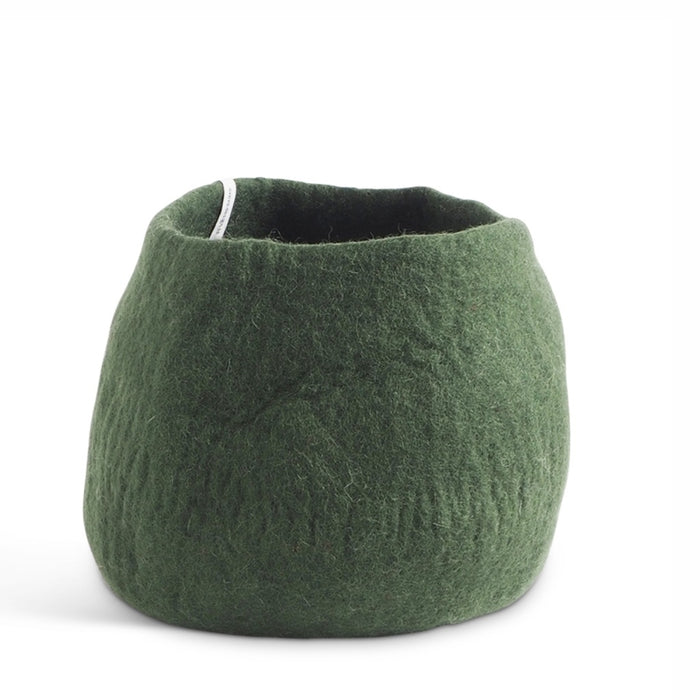 Wool Plant Pot - Moss Green Large
