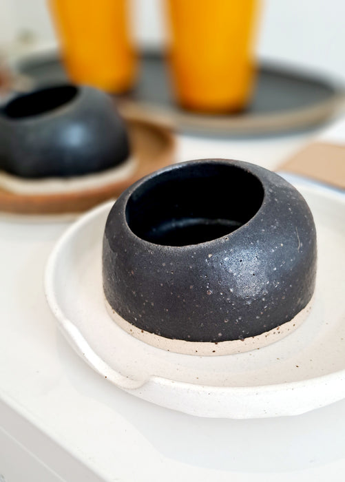 Ceramic Salt Pig - Black