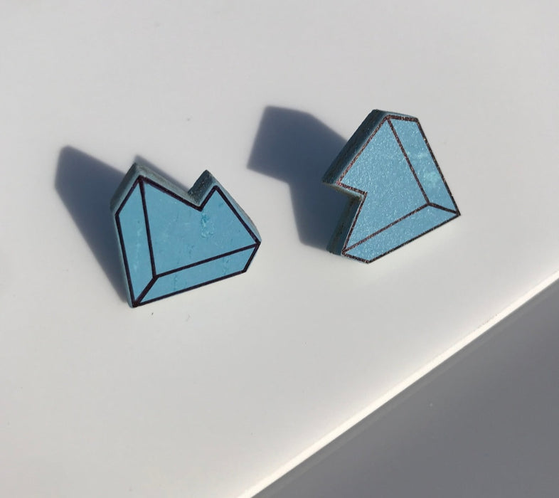 Jagged Stud 3D in Nordic Blue