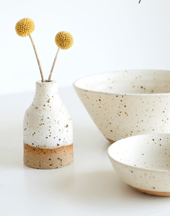 Bud Vase: Ivory Speckled