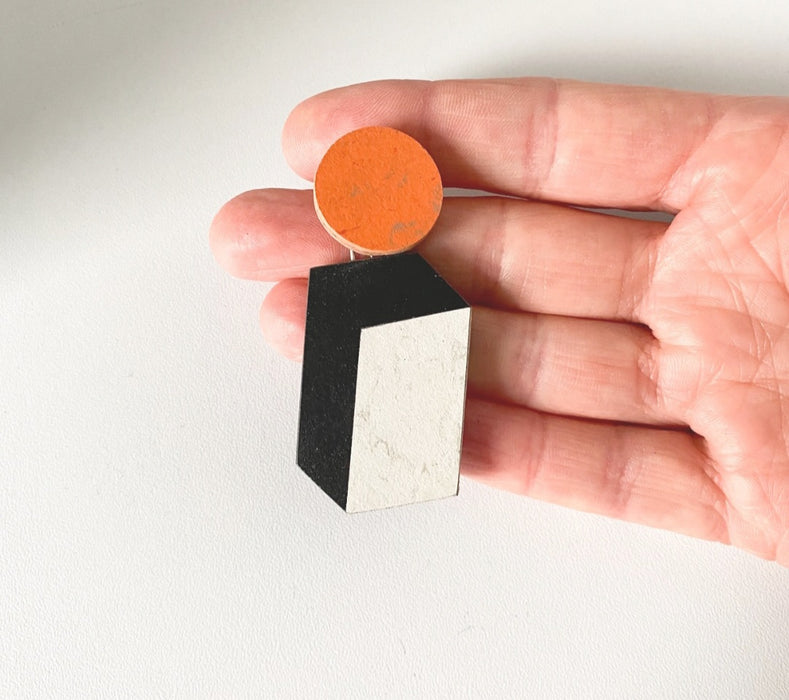 Plinth Earrings Orange