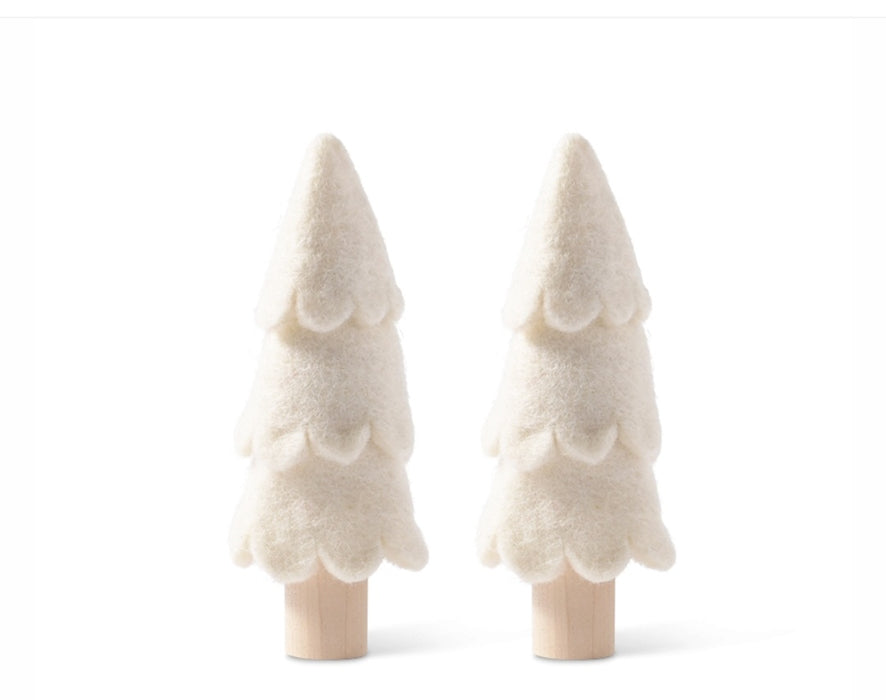 Felted Pine Trees Ivory -Set of 2