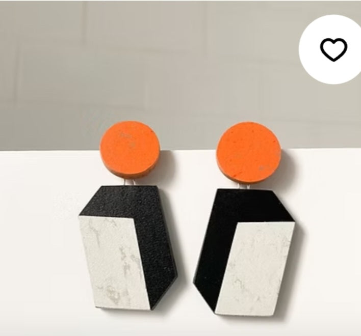 Plinth Earrings Orange