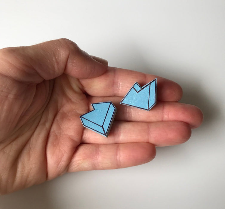 Jagged Stud 3D in Nordic Blue