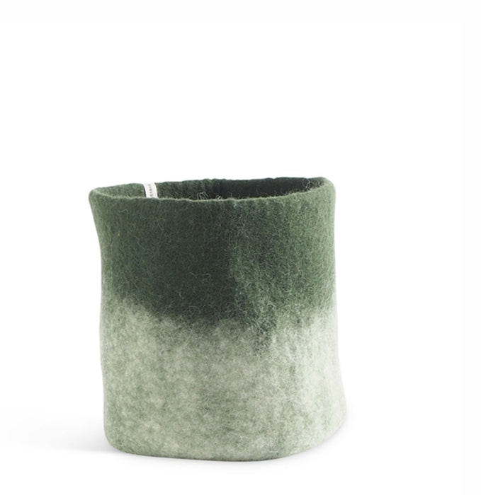 Wool Plant Pot - Green Ombre Small