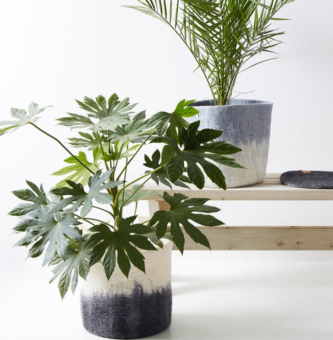 Grey Ombre Felt Planter - Large