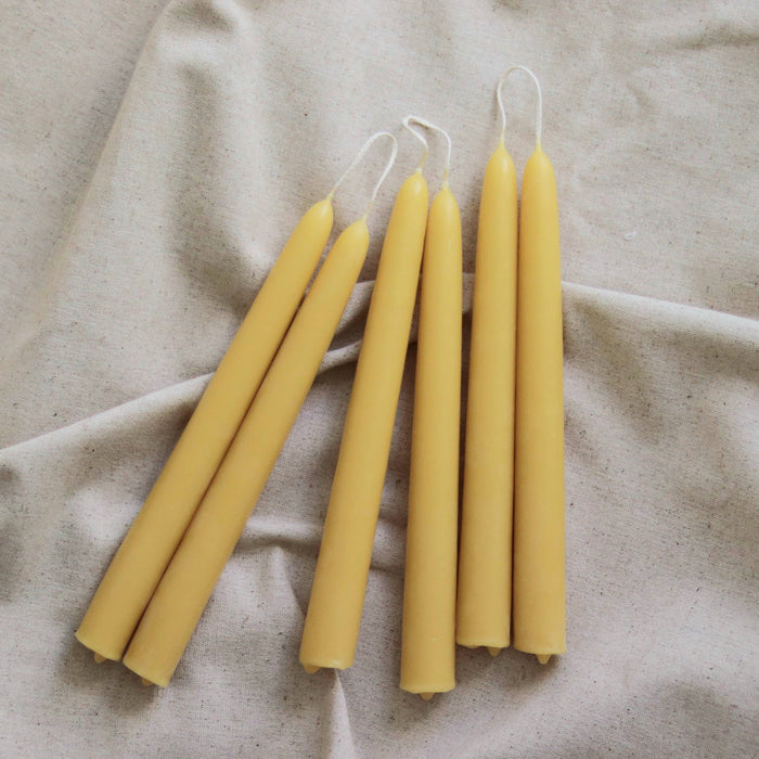 Five Bees Beeswax Taper Dinner Candle