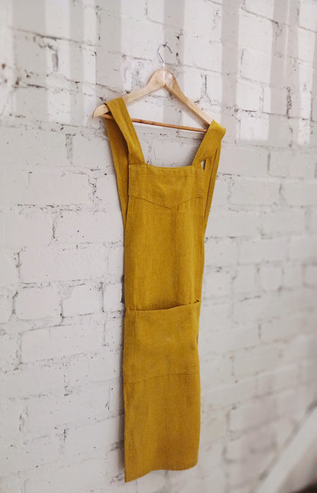 Linen Apron - yellow