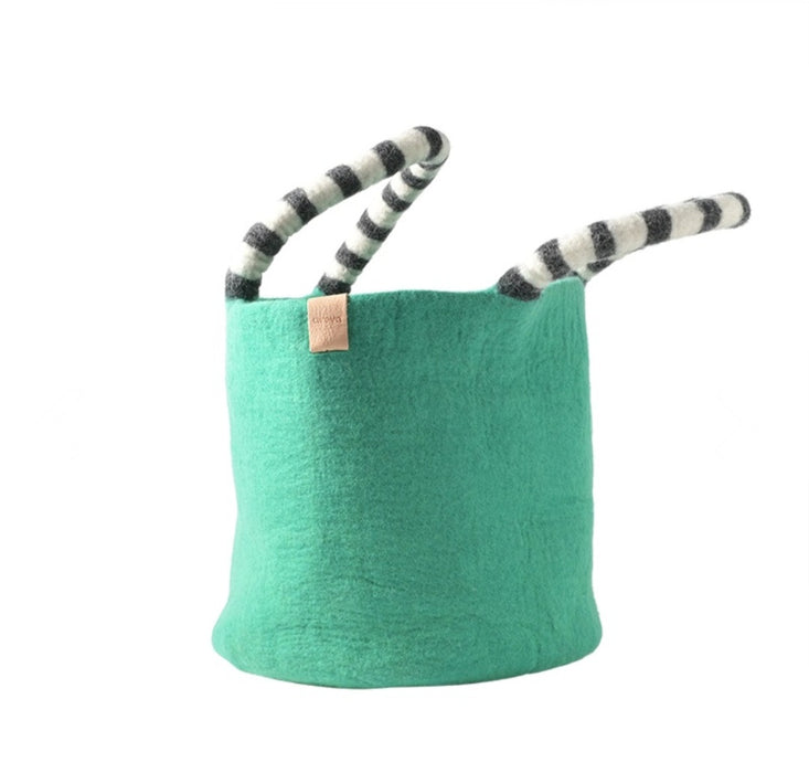 Bright Green Handled Basket
