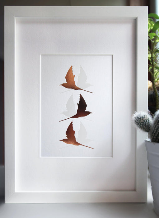 Copper Terns Letterpress Print